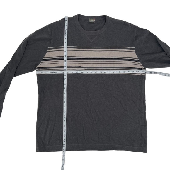 Royal Robbins Gray Striped Long Sleeve Angora Rabbit Hair Sweater Size XL Men’s - Picture 4 of 5